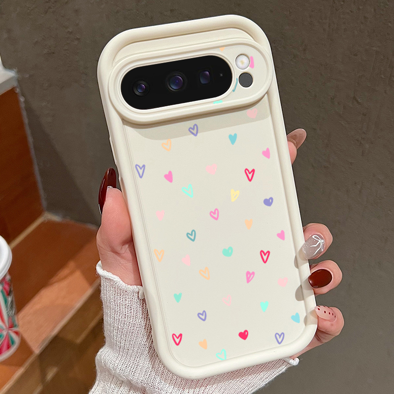 Google Pixel 8A - Bunte kleine Herzen weiche Hülle für