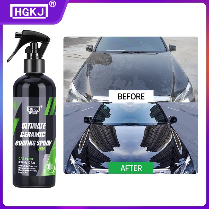 Nano Liquid Coating - HGKJ S6 Ultimate Keramikbeschichtungsspray, hydrophober Hochglanz-Lackschutz,