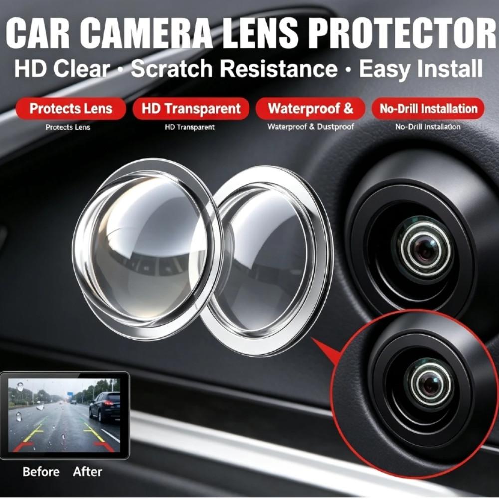 Camera Lens Protector - 2 Stück Autokamera-Objektivschutz, wasserdicht, staubdicht, kratzfest,