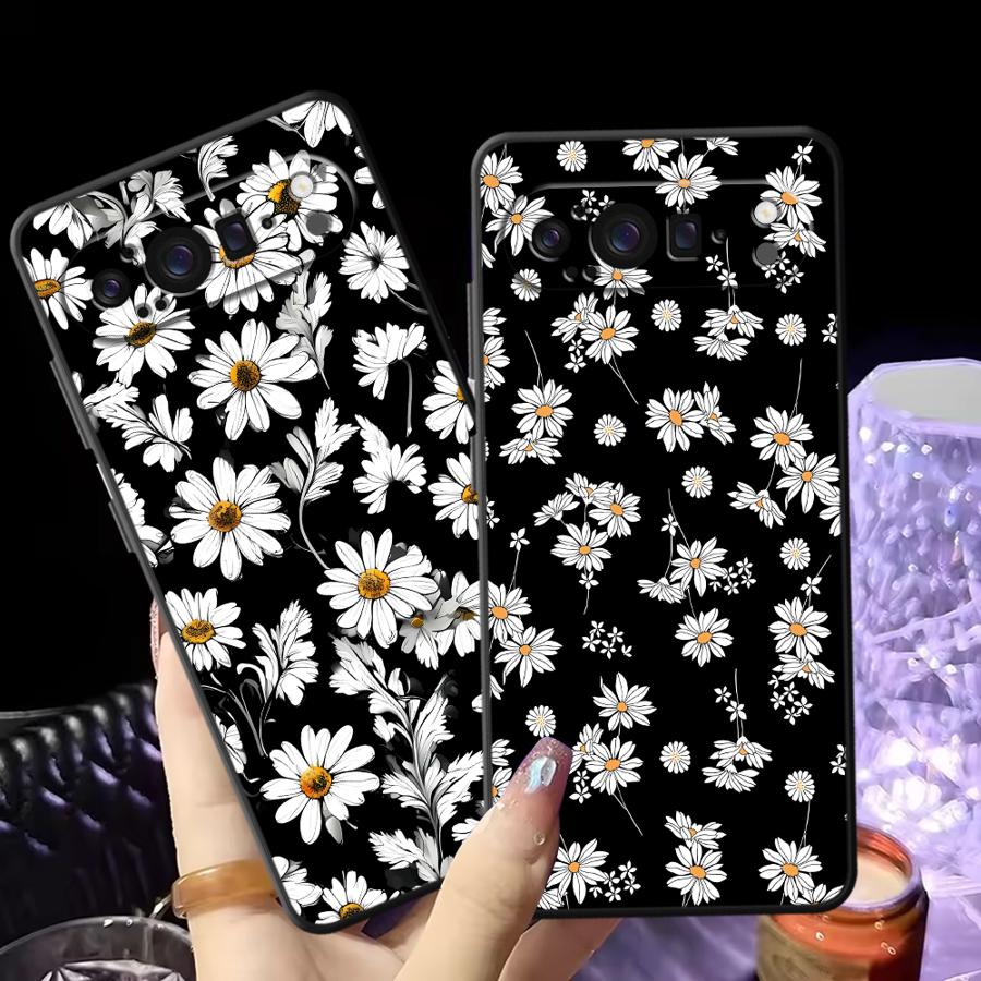 Google Pixel 8A - Monochrome Daisy Funda Handyhülle für Google