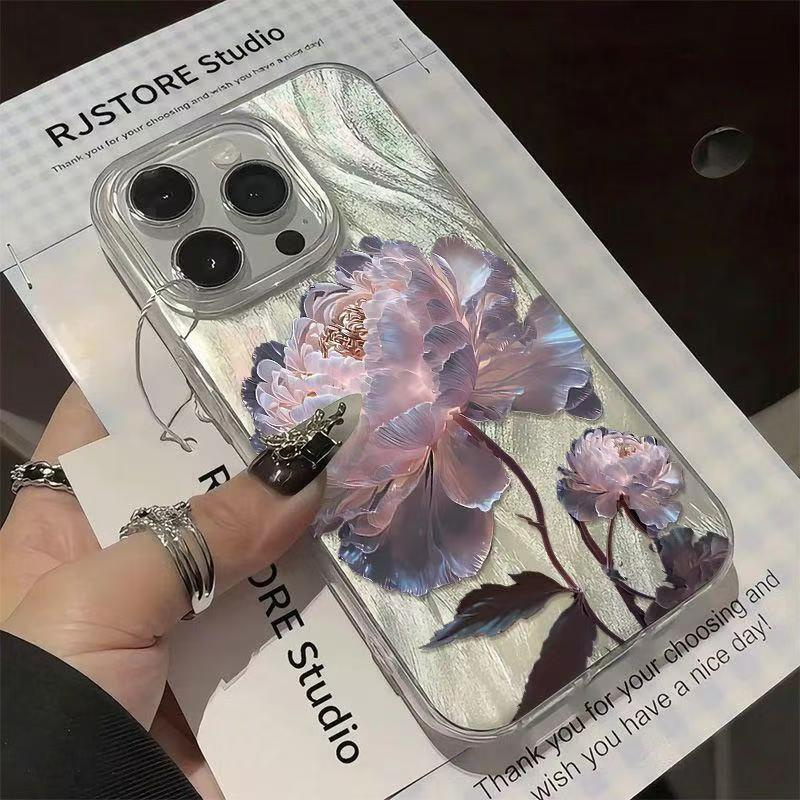Samsung Galaxy A55 - Rosa Pfingstrosen-Lotus-Muster Handyhülle für Samsung Galaxy